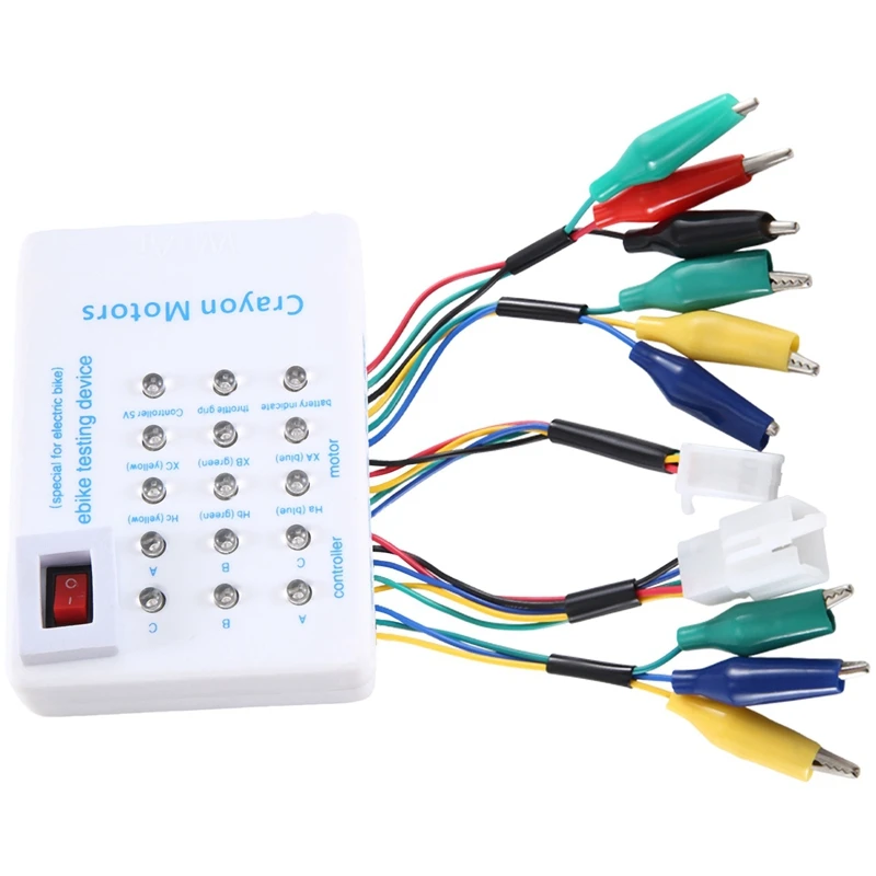 24V/36V/48V/60V/72V Electro Car E-Bike Scooter Brushless Motor Controller Tester For Teste Motor Coil (White) Easy To Use White