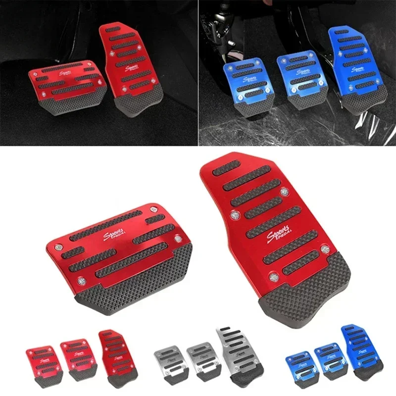 2/3PCS Aluminum Automatic/Manual Transmission Car Pedal Cover Set Kit Anti Skid Pedal Brake Clutch Accelerator Pedals Covers