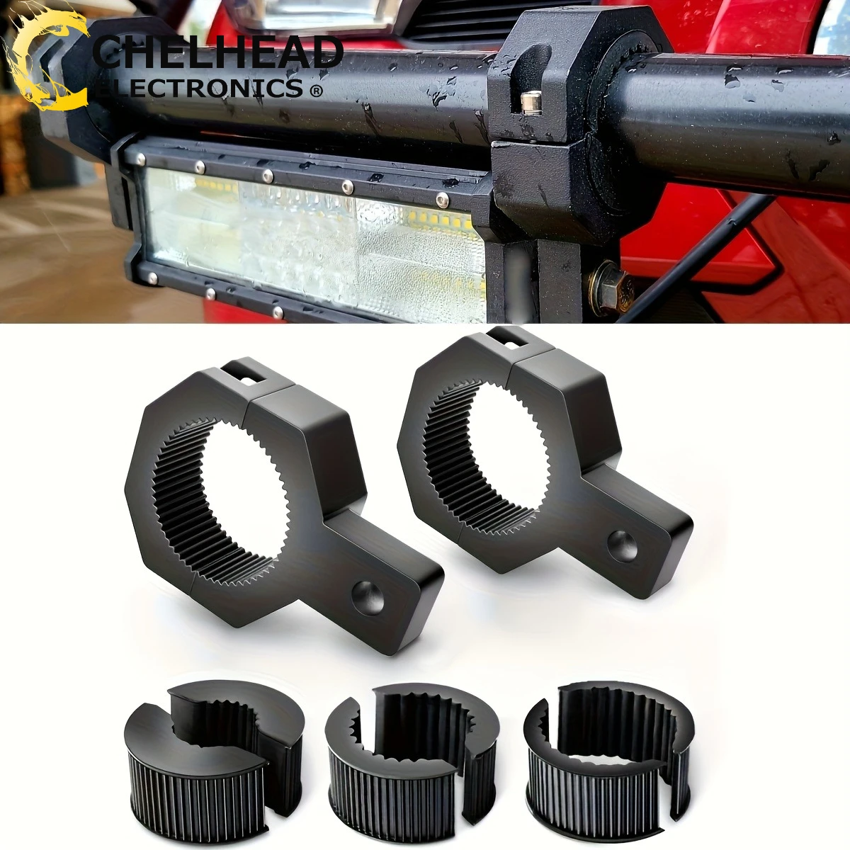 2Pcs Aluminum Kraal UTV Cage Mount Clamps (1''-2''), Light Bracket Installation, for Off-Road All-Terrain Vehicles (ATV/UTV)