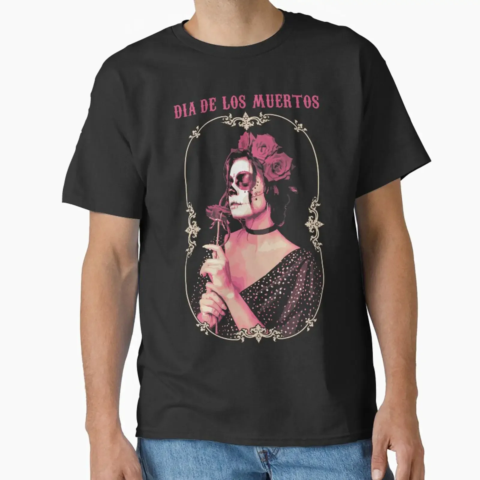 Dia de Los Muertos, mexikanisches Design zum Tag der Toten, klassisches T-Shirt, Vintage, gewaschene Grafikdesigner-Kleidung für Herren, bequem
