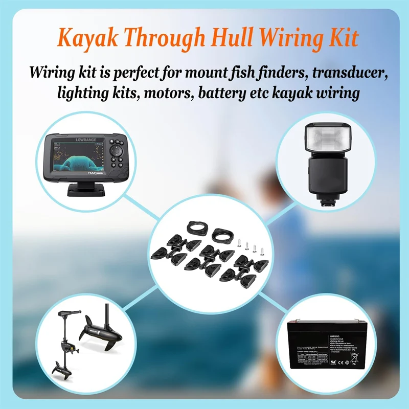 EMS-1001 GridLoc Through Hull Wiring Kits for Device Battery Connections|Kayak Fishing Accessories