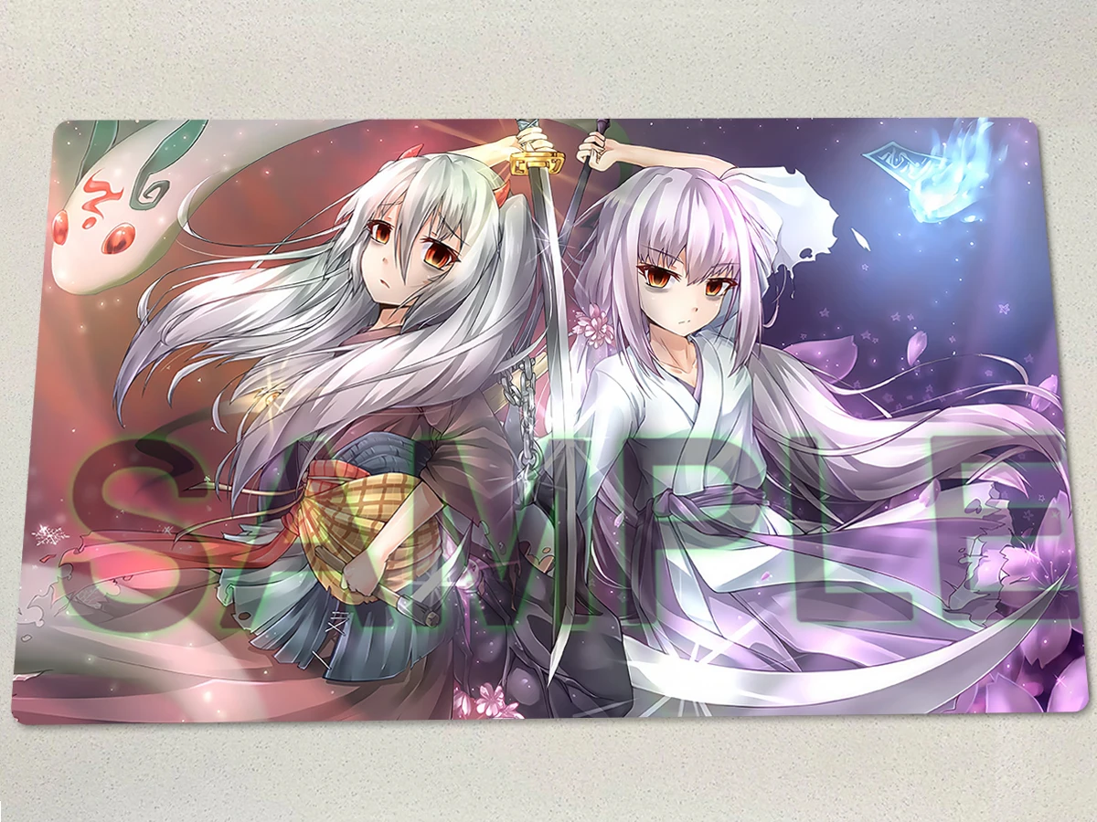 

YuGiOh Playmat Ghost Ogre & Snow Rabbit TCG CCG Mat Ghost Reaper & Winter Cherries Board Game Pad Trading Card Game Mat Mousepad