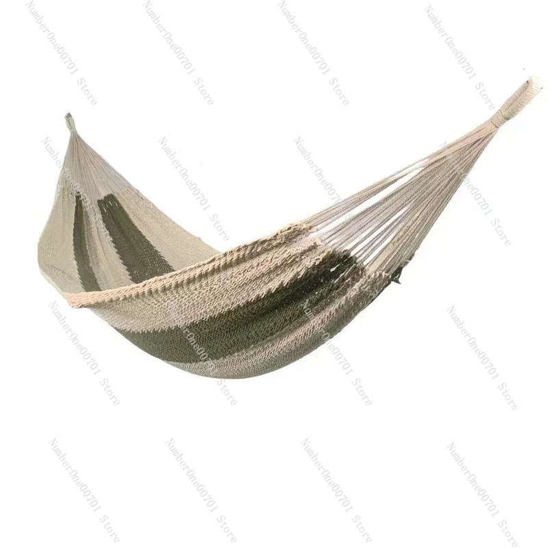 

Outdoor Hammock Mesh Cotton Rope Dense Mesh Double Swing Hammock Homestay Hanging Chair Beach Picnic Leisure