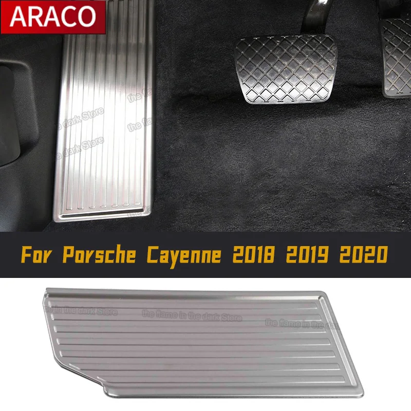 For Porsche Cayenne 2018 2019 2020 Aksesori Penutup Auto Decoation Hiasan Pedal Kaki Sandaran Lantai Mobil Besi Tahan Karat