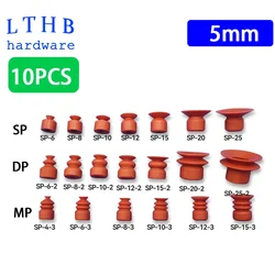 Pneumatic Suction Cup Small Head Sucker Red Silicone Rubber 5mm Mounting Hole for Injection Molding Machine Manipulator Parts