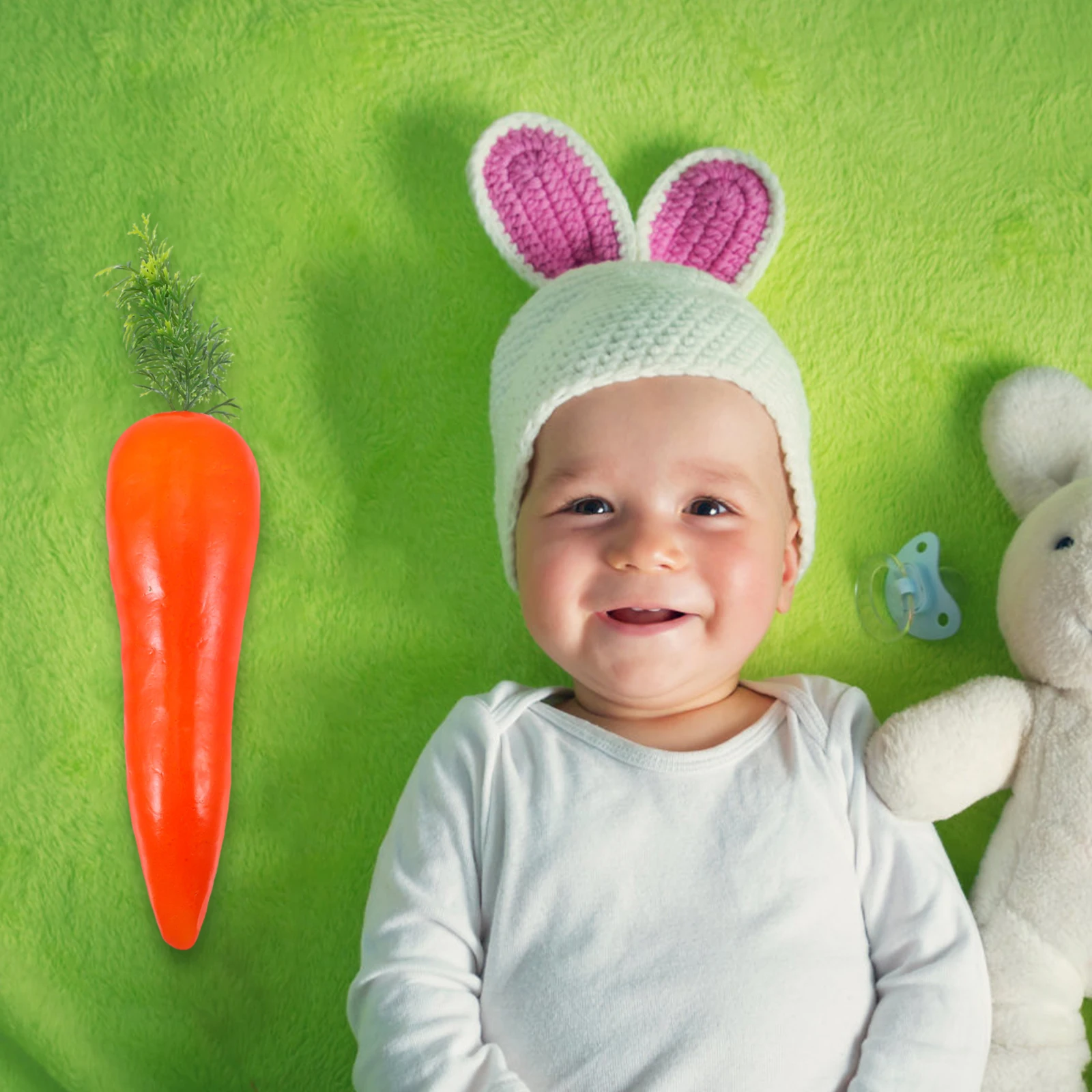 

3pcs Simulated Carrot Decoration Artificial Foams Vegetable Easter Carrots Home Kitchen Tree nament Plastic Long Term