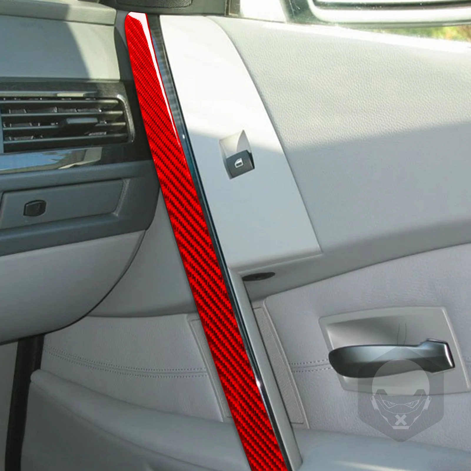 For BMW 5 Series E60 2004 2005 2006 2007 Doors Push Pusher Panel Cover Trim Sticker Carbon Fiber Car Interior Accessories