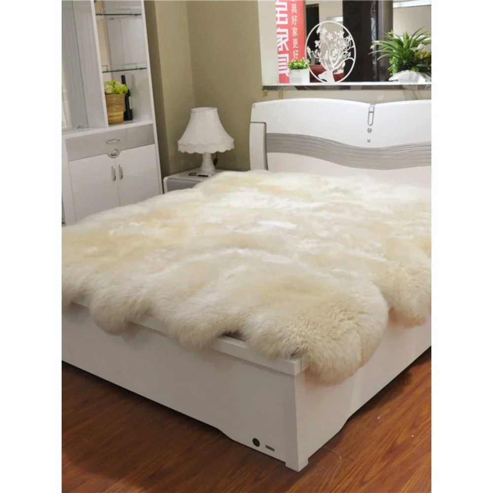 Real Australia Sheepskin Mattress Bedroom Blankets For Bedding Nature wool bed blanket pure sheep fur for bed using