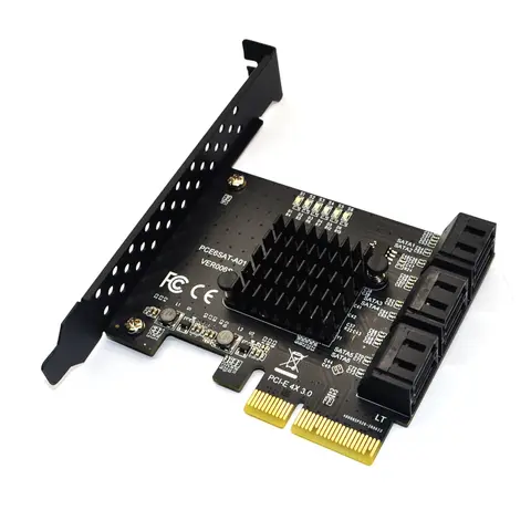 SATA PCI e Adapter 6 Ports SATA 3.0 zu PCI Express x4 Erweiterungskarte SATA3.0 PCIe PCI-e SATA Controller für HDD ASMedia ASM1166