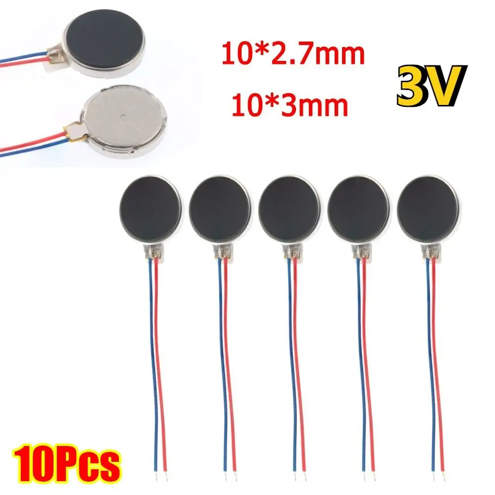 10Pcs DC 3V 3-5V Micro Vibration Motor 1027 1030 1034 1234 0820 0827 0830 0834 Coin Button Motor Self Adhesive Wire Connection