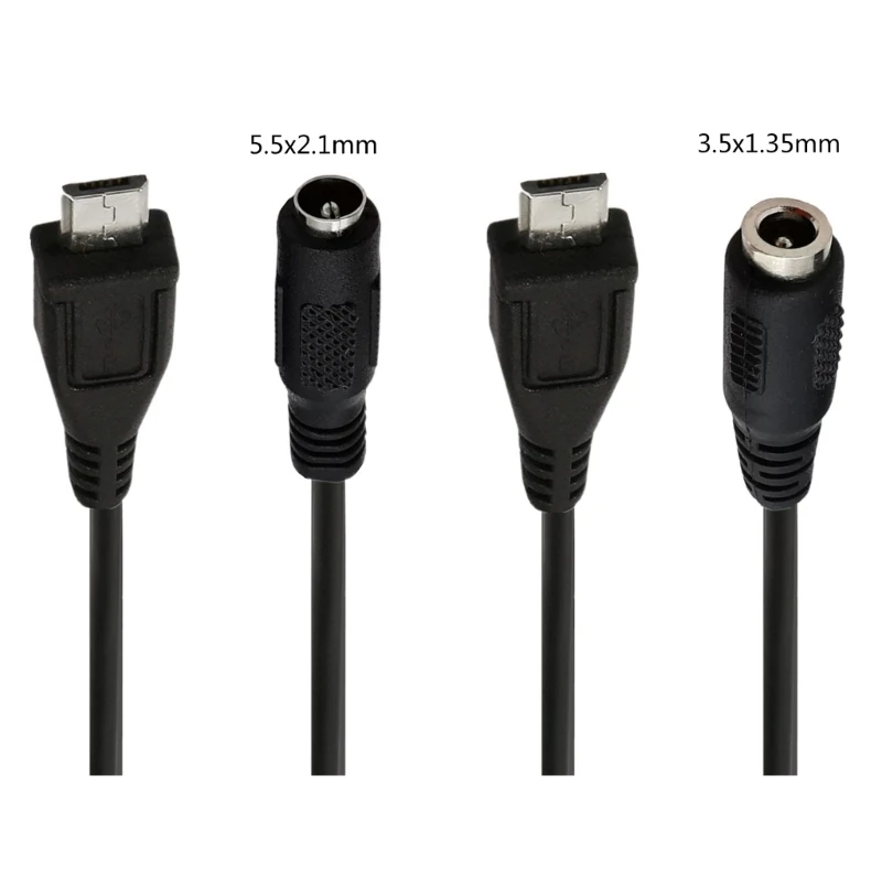 DC 3.5 x1.35 mm/5.5x2.1mm femmina a Micro USB maschio connettore adattatore cavo di alimentazione 5V per altoparlante auricolari tablet