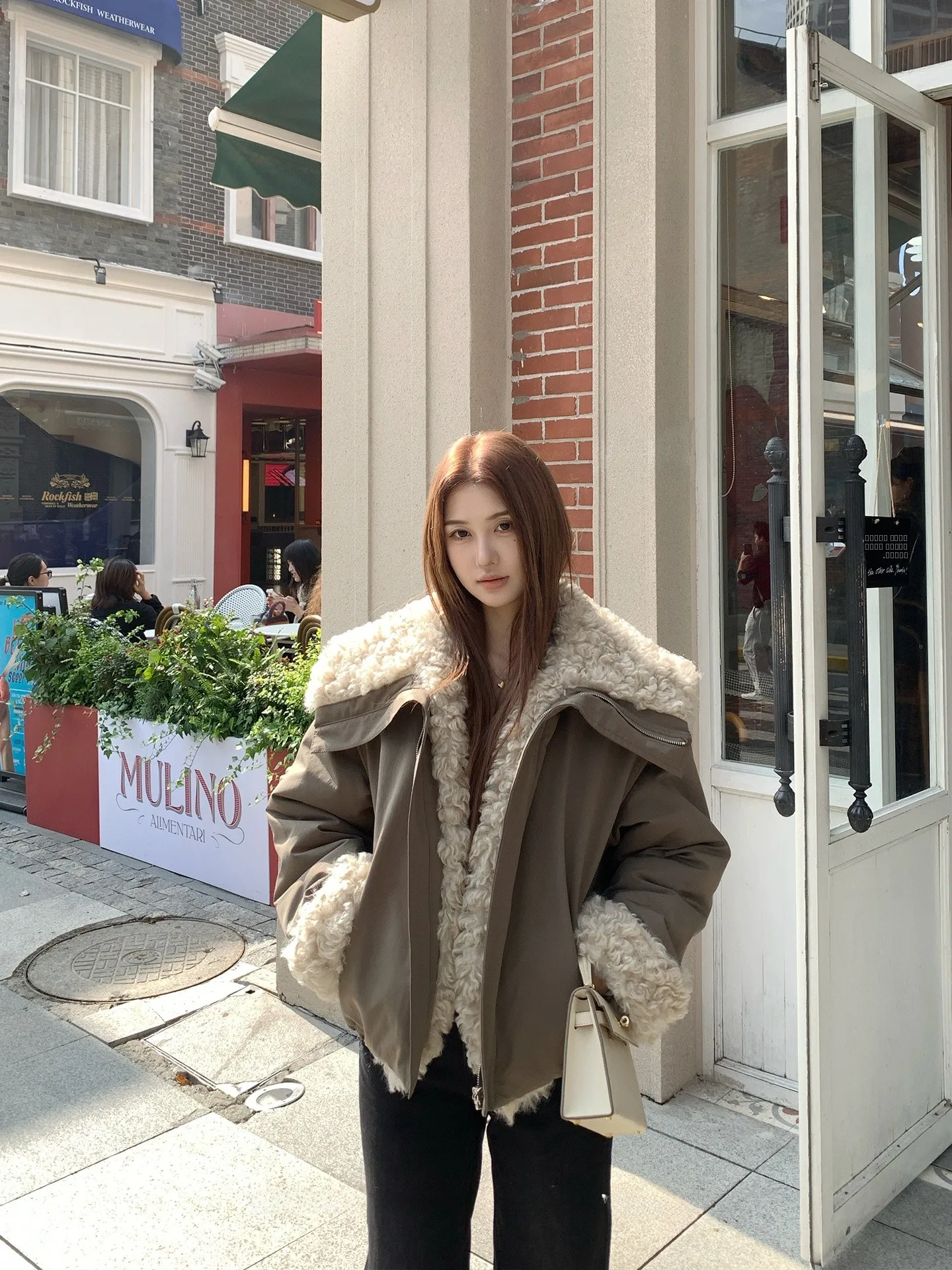 

SSONG Eco-Friendly Fur Jaet Women's Autumn Winter Warmth Luxury Versatile Parka Coat Long Sve Korean Sle Mid-Length