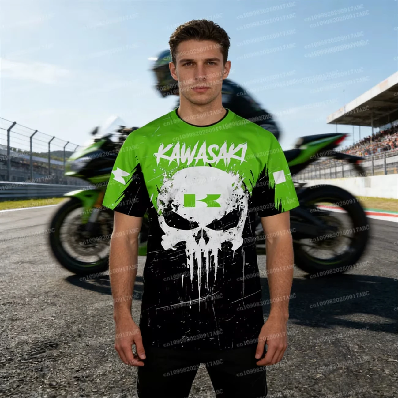 

（Kawasaki ）Men Tshirt Y2K Kawasaki Tshirt Motorcycle Fashion Tshirt Print Riding Men Tshirt Women's Tshirt Children's Sports Top