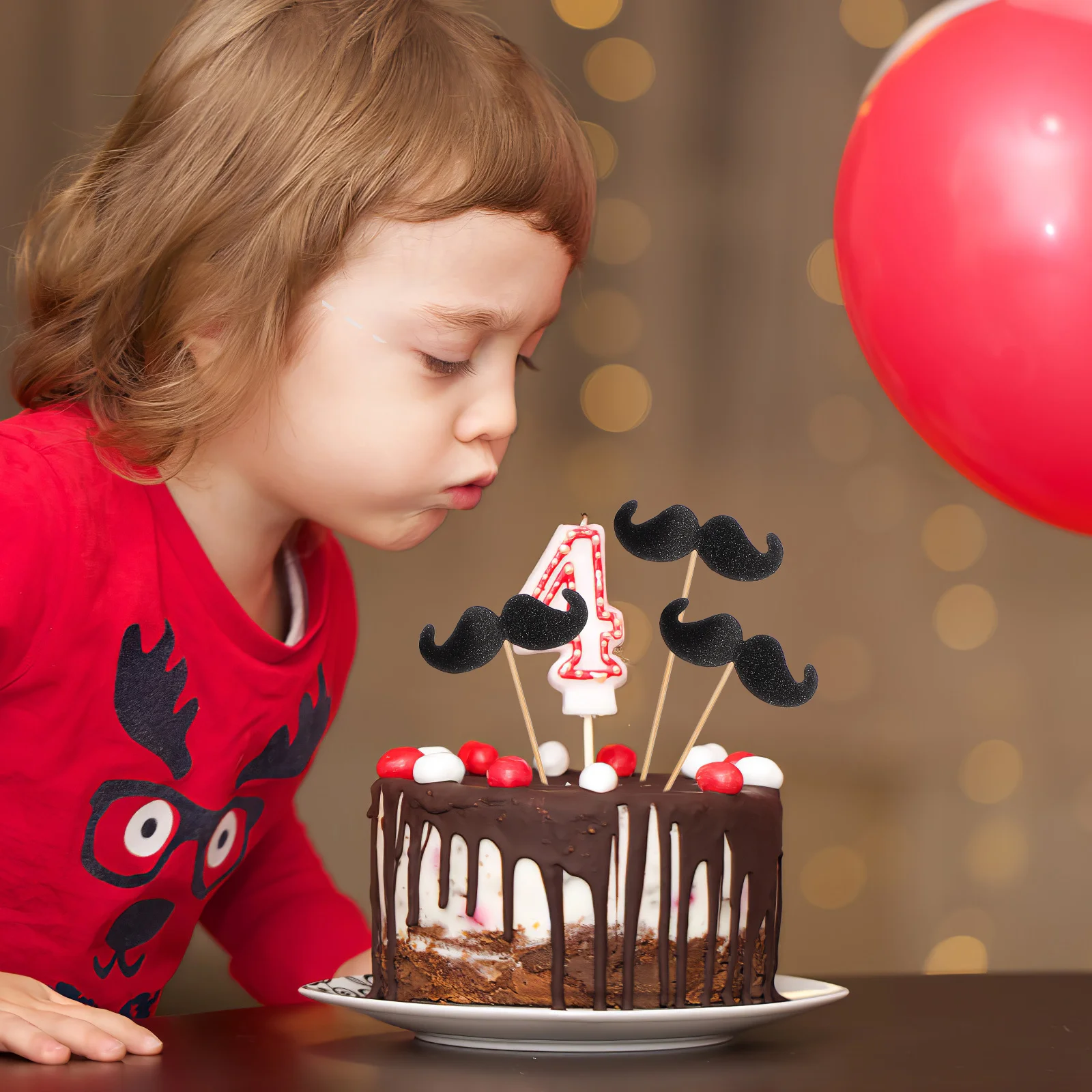 

40Pcs Moustache Cake Topper Eco Friendly Baking Decor Insert for Family Gatherings Black Cake Topper Moustache