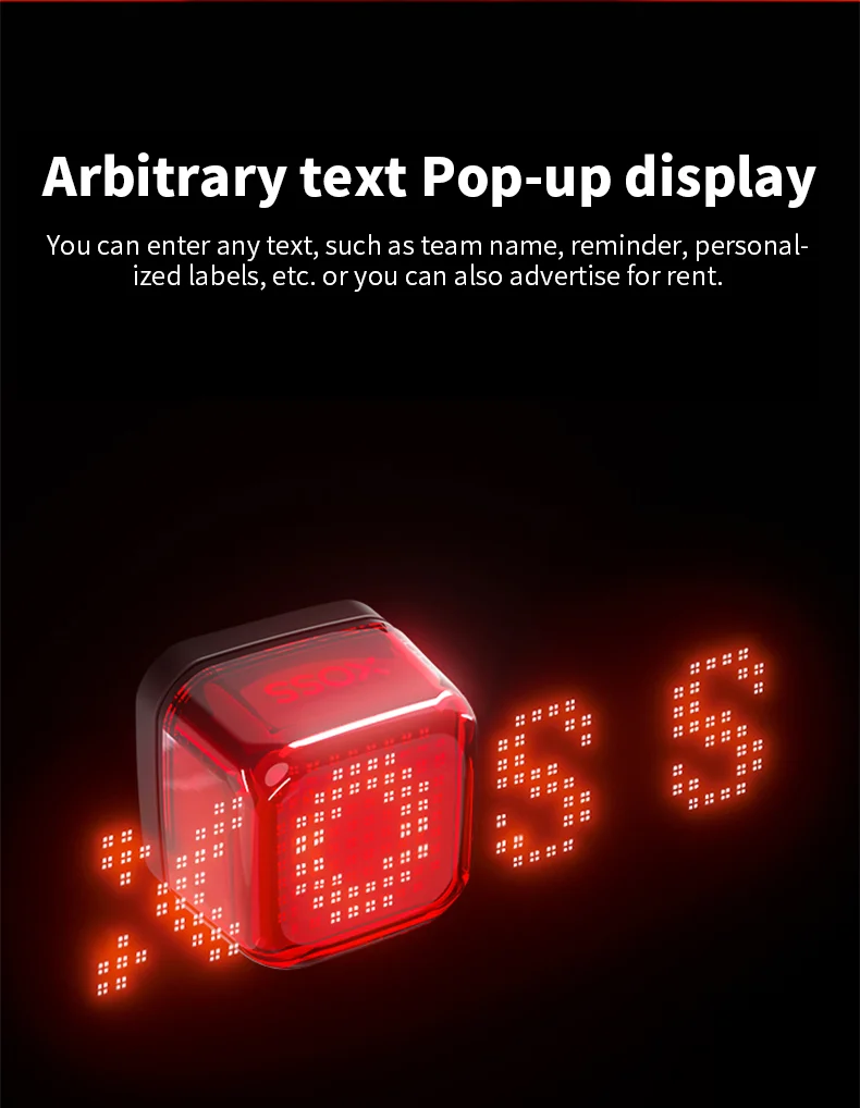 XOSS Nebula Intelligent Emoji Bicycle Tail Light Brake Sensing Night Riding Taillight Auto Start-Stop IPX7 Waterproof Tail Light