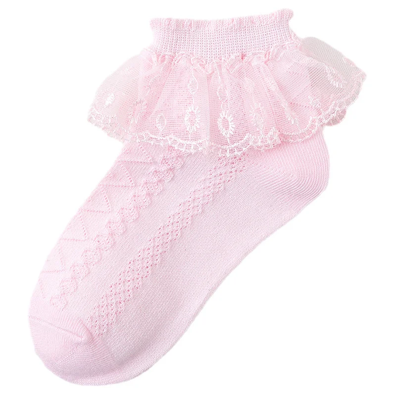 2024 New Summer Children Socks Cotton Kids Fashion Lace sottile stile straniero versione coreana per 1-12 anni calzini da bambina per studenti