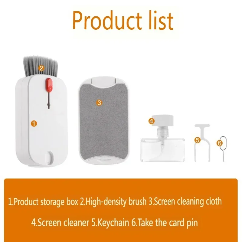 For Q5S Cleaner Kit Computer Keyboard Brush Earphones Cleaning Pen Screen Cleaning Spray Bottle Set Cleaning Tools Keycap Puller