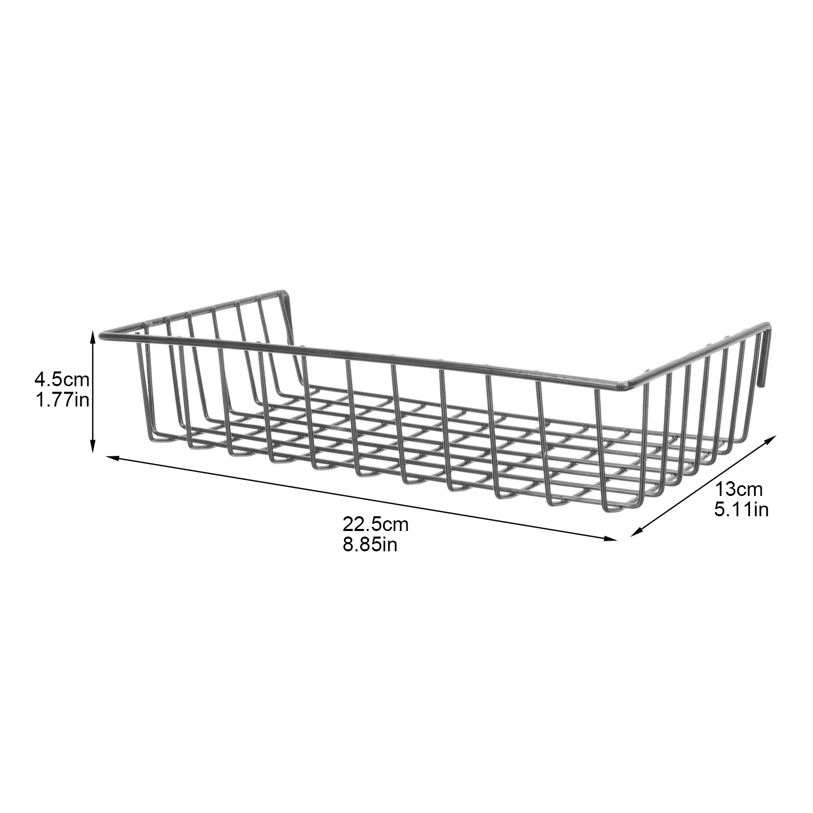 Cesta de almacenamiento de hierro a prueba de herrumbre, rejilla para colgar en la pared, organizador sin clavos para sala de estar, cocina, baño y hogar, 2 uds.