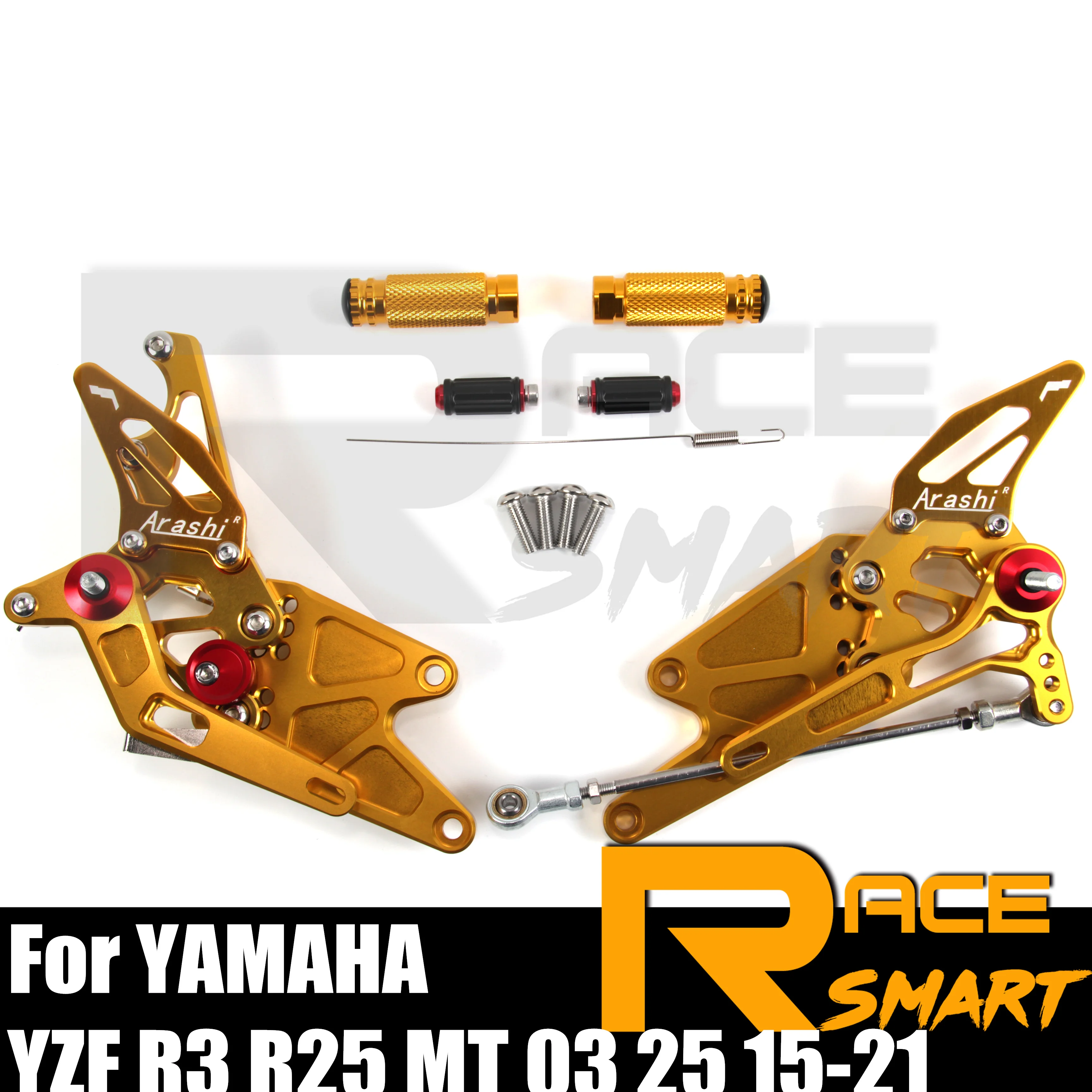 

Rearset Footrests For YAMAHA MT-03 MT-25 2015-2021 Motorcycle CNC Adjustable Rest Set Footpegs Pegs Pedal MT03 MT25 2016 2017