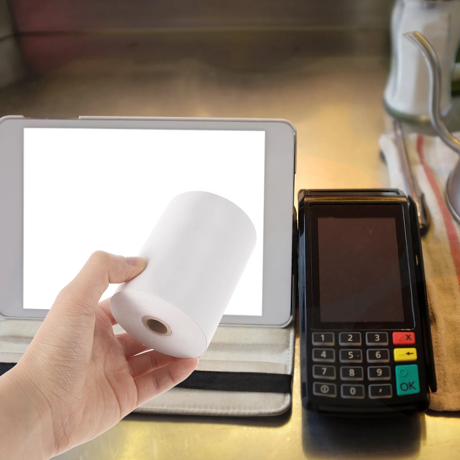 ورق الإيصالات الحرارية، ورق طباعة متعدد الوظائف للمنزل والمكتب والفندق والمطعم، سطح أملس مقاوم للبهتان الحراري #3