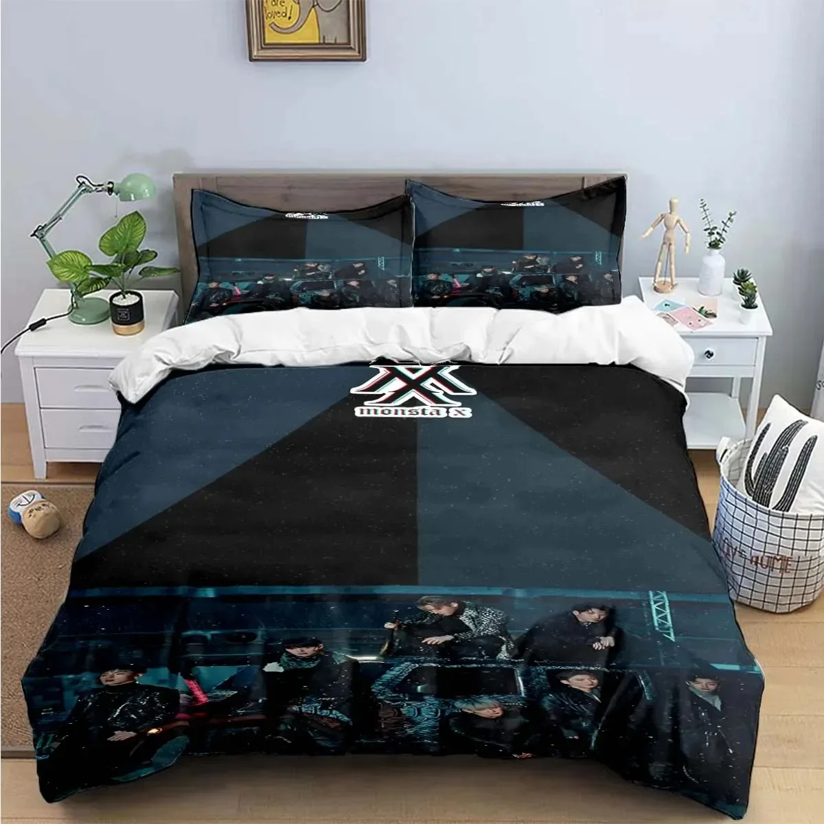 Hot Fashion K-POP Singer M-MONSTAS X Bedding Sets Exquisite Bed Supplies Set Duvet Cover Bed Comforter Set Bedding Set Kids Gift