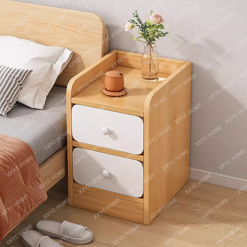 

Wood Bedroom Nightstand Modern Minimalist White Aesthetic Nightstand Storage Trendy Comodini Camera Da Letto Japanese Furniture