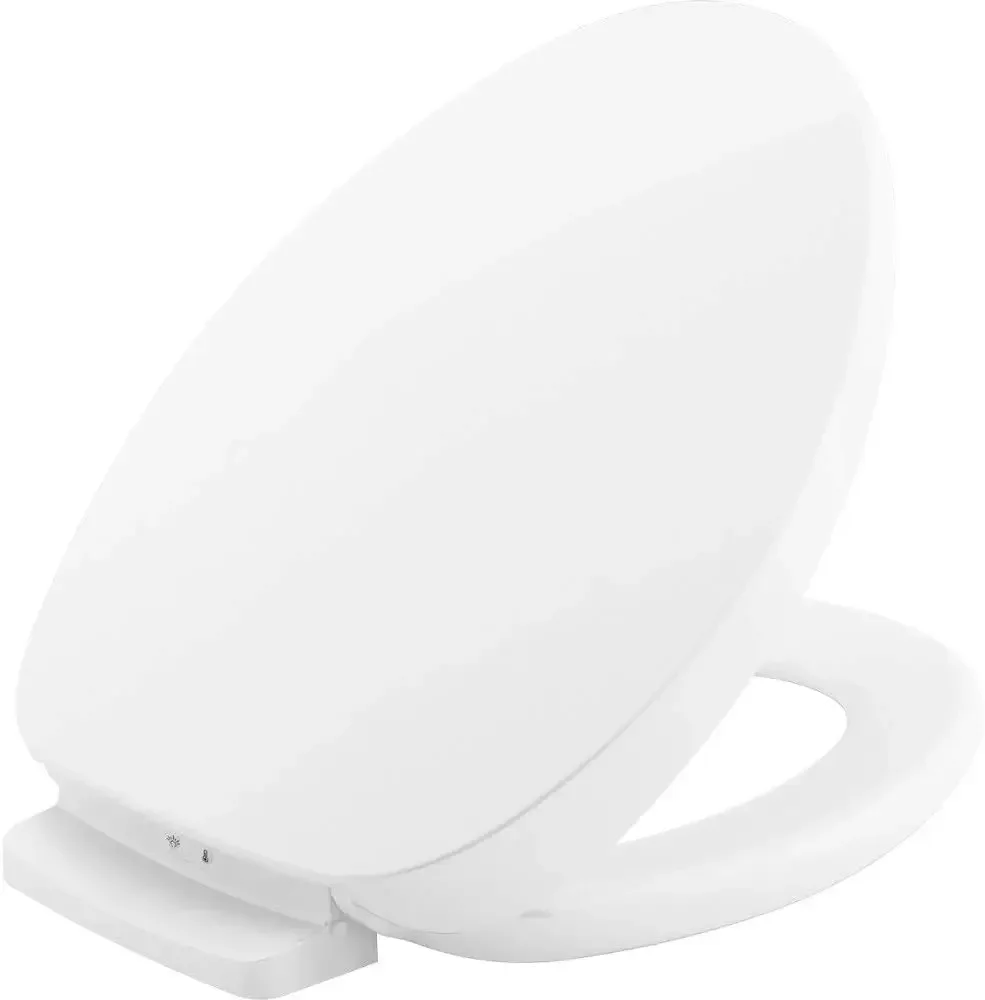 PureWarmth Heated Quiet-Close Elongated Toilet Seat, Soft Close Toilet Seat for Standard Toilets, Slow Close, White