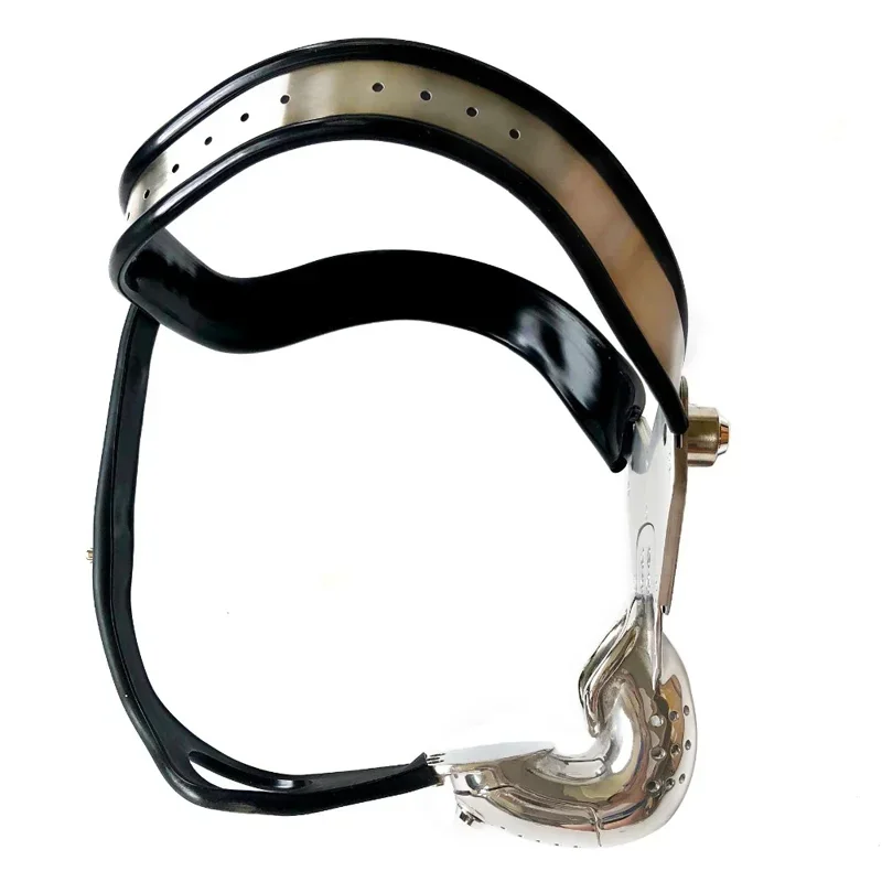 Stainless Steel Male Chastity Belt Adjustable Waist Have Hole Penis Cage Lock Bondage with Anal Plug Cage BDSM Sex Toys for Men