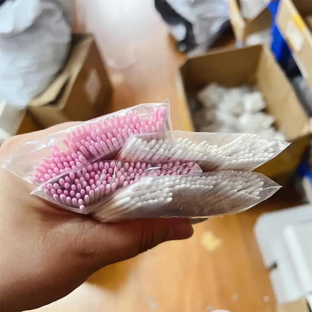 500/400/300/200/100pcs Manicure Swabs Portable Nail Polish Remover Stick 7CM Pink & 10CM White Pointed Applicator Precision Tool