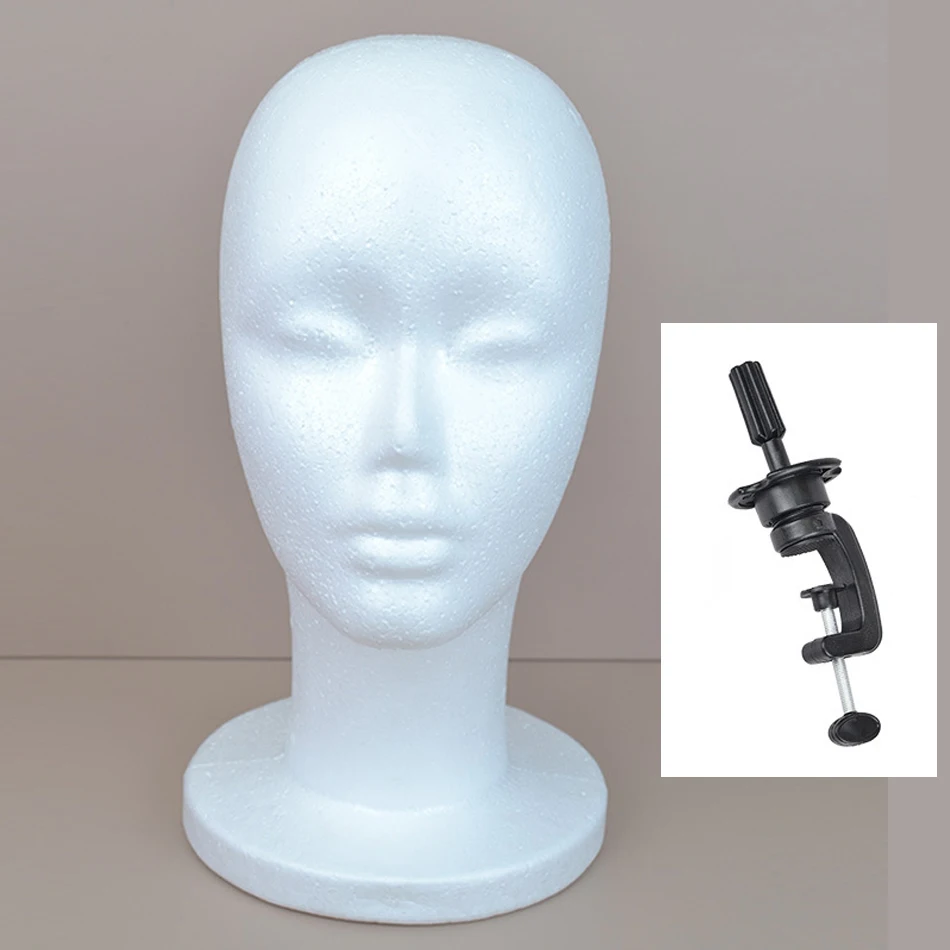 أنثى عارضة أزياء رئيس البوليسترين رغوة قبعة نظارات عرض قبعة شعر مستعار عرض موقف رف المعرضة القزم رئيس نموذج #3