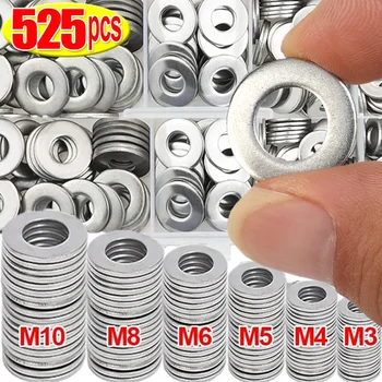 ขายส่ง 304 เครื่องซักผ้าสแตนเลสโลหะ O แหวนปะเก็นชุด Assortment ชุด M3 M4 M5 M6 M8 M10 แบนเครื่องซักผ้า Grommets