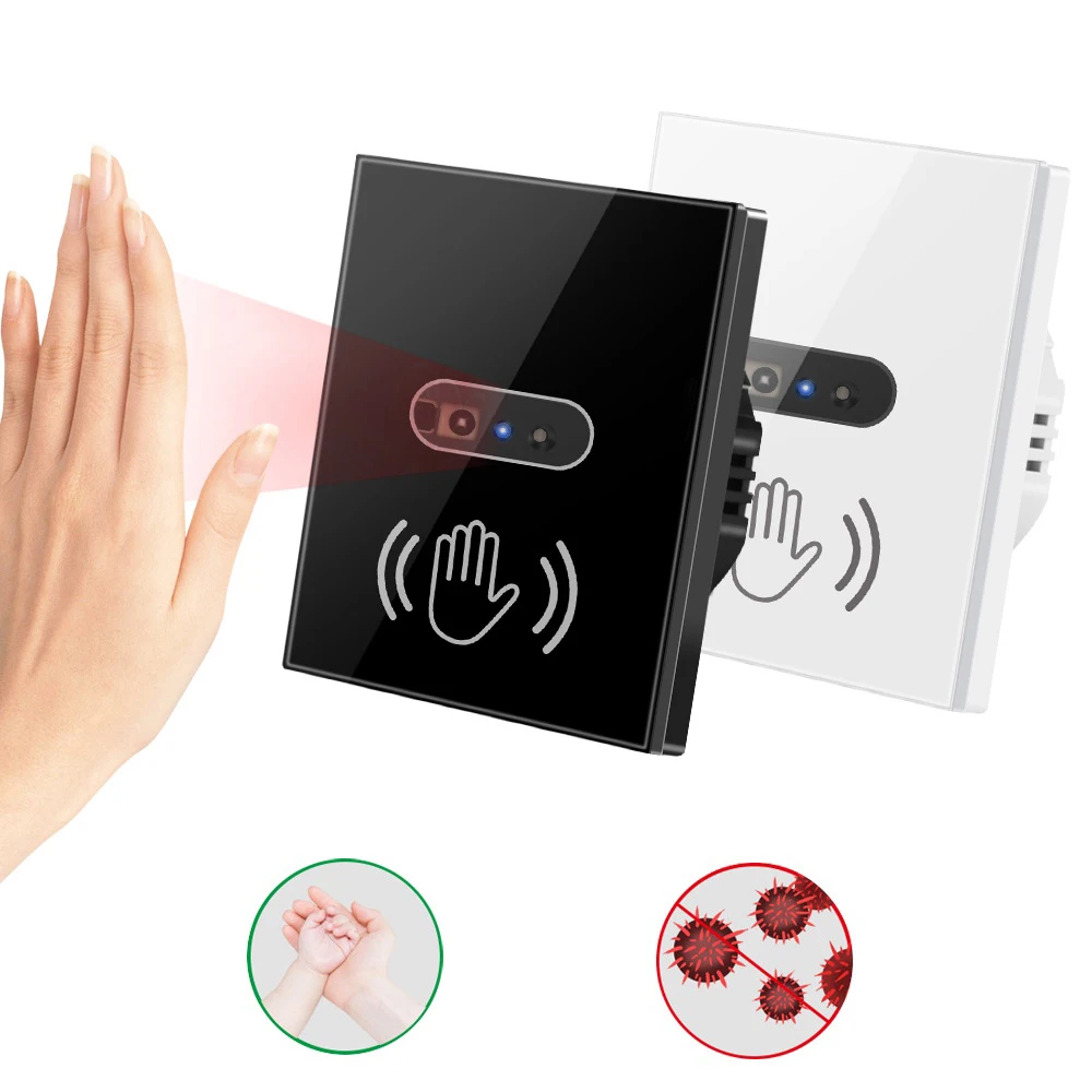 AXUS EU Infrared Wall Smart Light Switch No Need Touch IR Sensor Glass Screen Panel Infrared Human Body Detection Auto On Off