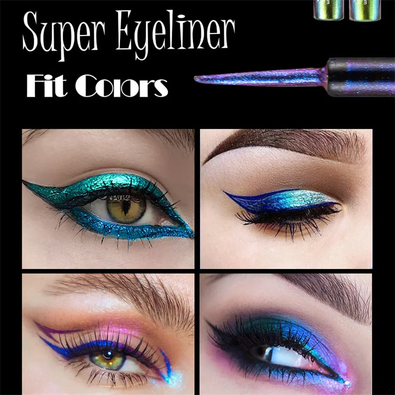 6 Farben Chamäleon Liquid Eyeliner wasserdicht langlebig Perl glanz Glitter Metallic glänzend Lidschatten Highlight Augen Make-up