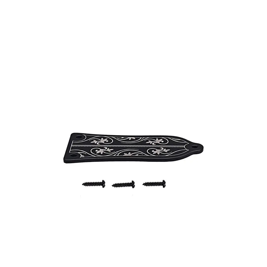 Electric Guitar Accessory Truss Rod Cover Bell Shape Alloy Black Replacement Part for Les Paul Style Guitars