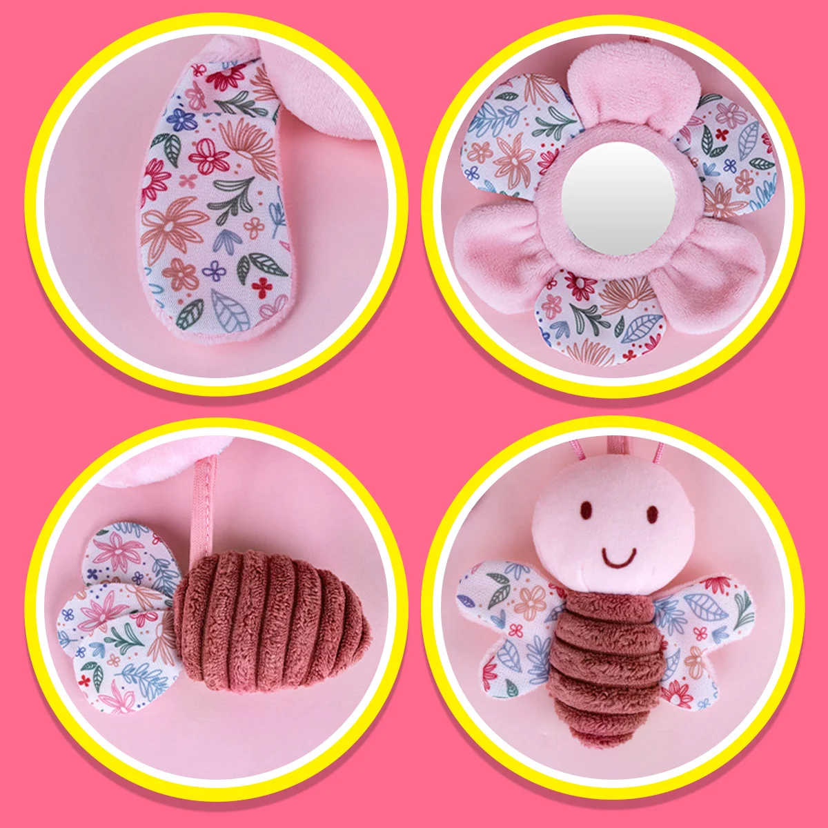 Autositz-Spielzeug, sensorisches Spielzeug für Kleinkinder, hängendes Kinderwagen-Zubehör, Neugeborenen-Spielzeug für Autositz, Kinderwagen, Kinderbett-Spielzeug