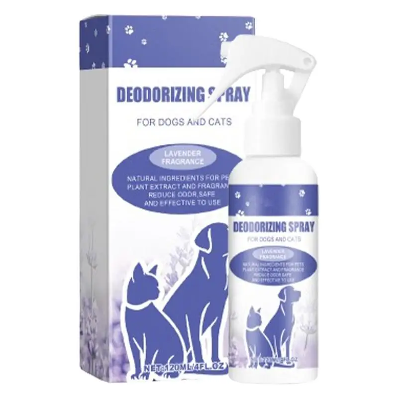 Dog Freshener Spray 120ml Pet Deodorizer Dog Refresher Long-Lasting Dog Freshener Cat Deodorizing Spray For Home Carpet