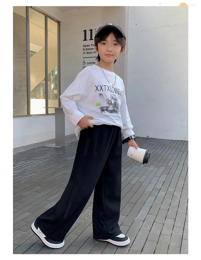 4-14 Jahre Jungen Jogginghose UNITIM 2026 Herbst Jugendliche Jungen Gerade Hose Lockerer Elastischer Bund Junior Jungen Vielseitige Hose – Detail 13