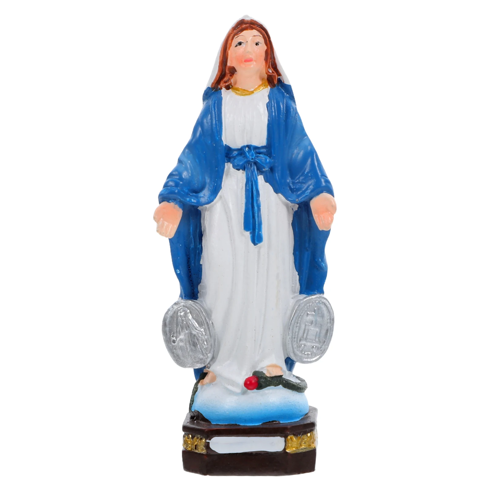 

Blessed Mother Statue Resin Catholic Virgin Mary Religious Home Decor Small Statue For Entryway Prayer Space Marian Sculpture