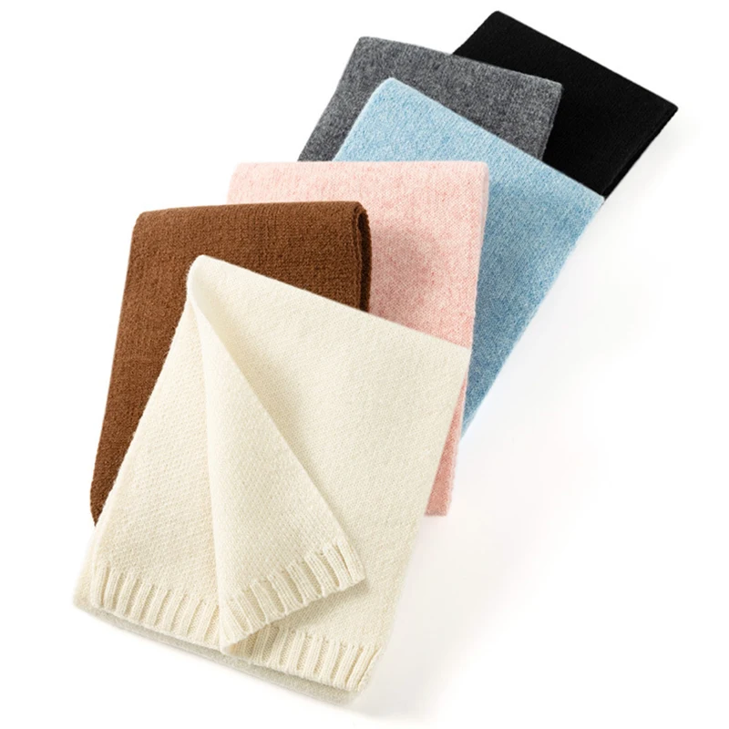 

Зимний женский шерстяной вязаный шарф с длинной накидкой на шею, теплый аксессуар для осени, холодной погоды, лыжный праздник, роскошь