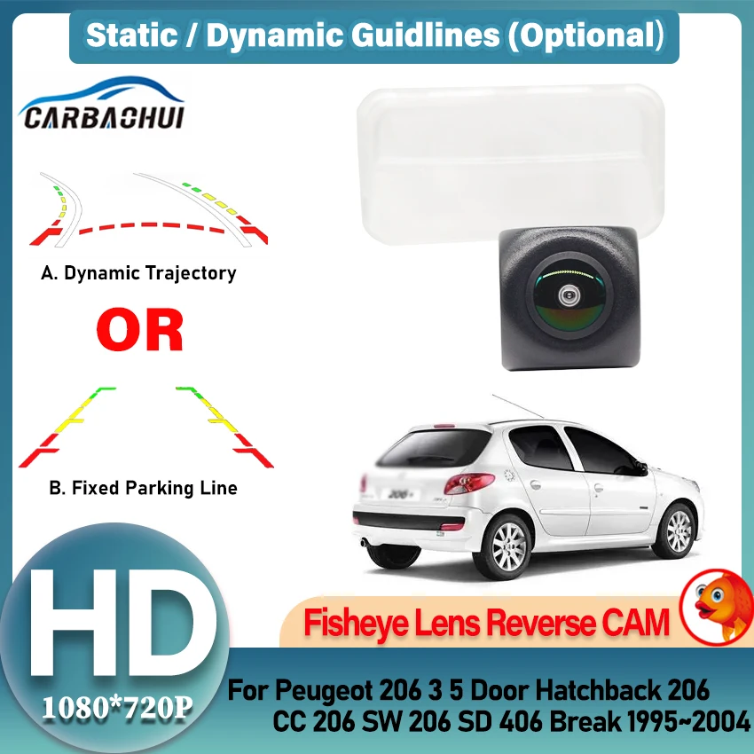 Car Rear View Camera HD 1080P For Peugeot 206 3 5 Door Hatchback 206 CC 206 SW 206 SD 406 Break 1995~2004 Car Reversing Monitor