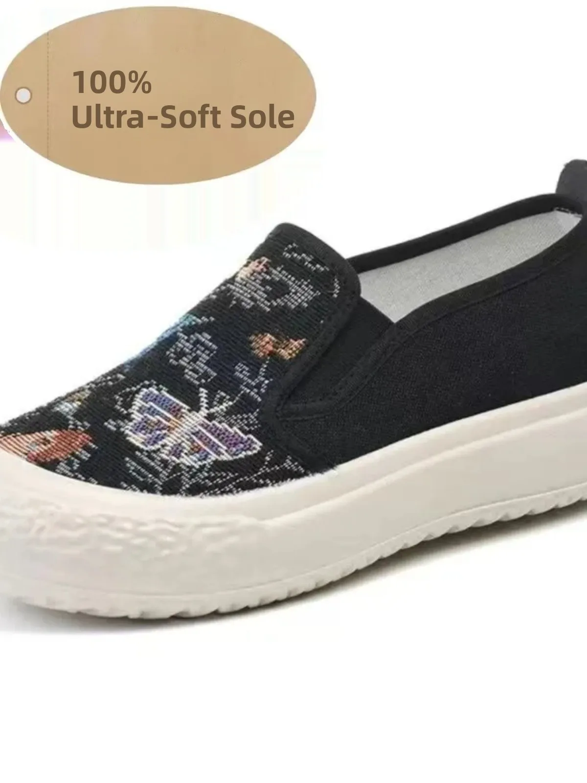 Anti-Slip Canvas Slip-On oes Thi Bot Spring Autumn Fierman Soft Bot Breathable Comfortable Casual Versatile Women...