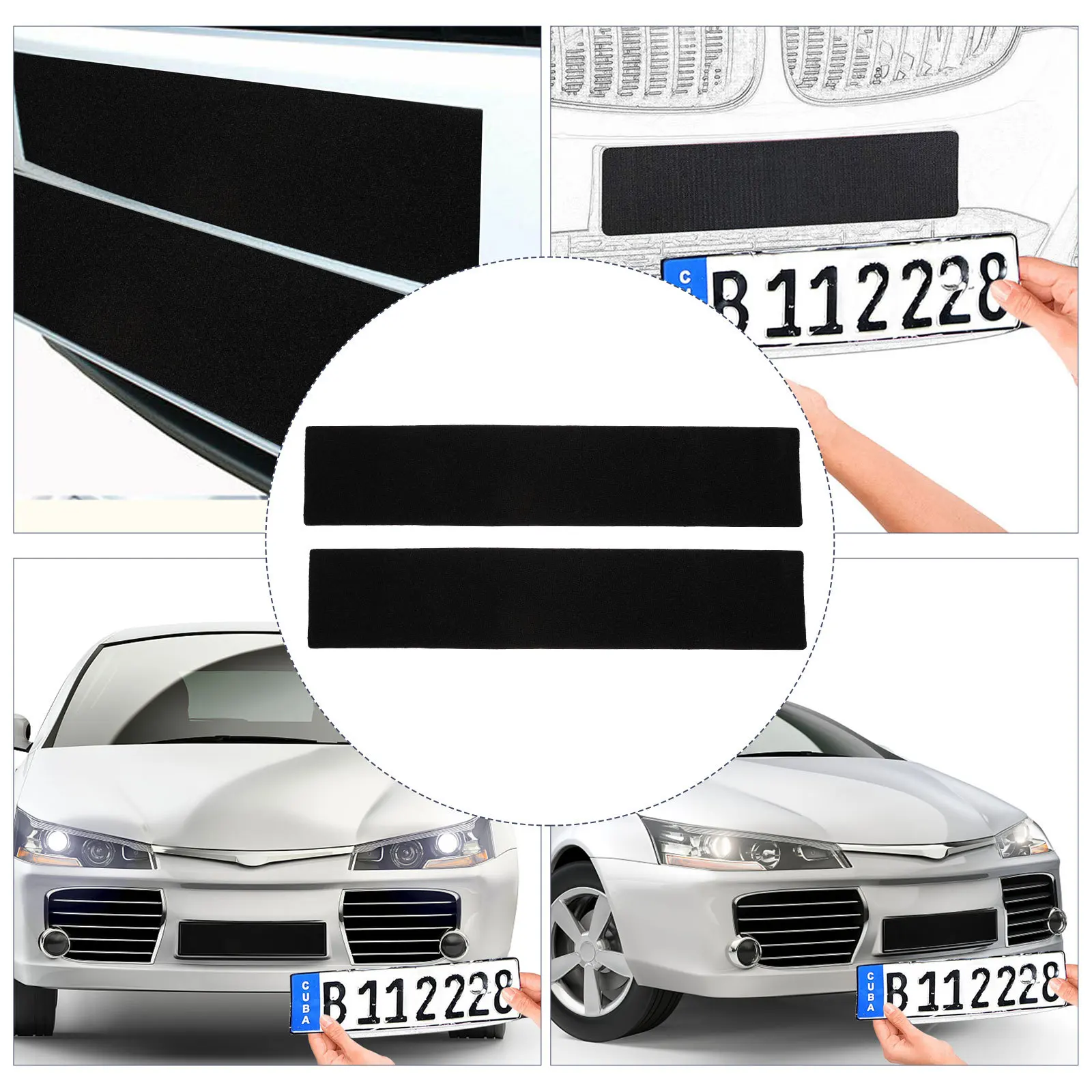 

2Pairs License Plate Fixing Heavy Duty Waterproof Adhesive Reusable Car Truck Boat Mounting Strip