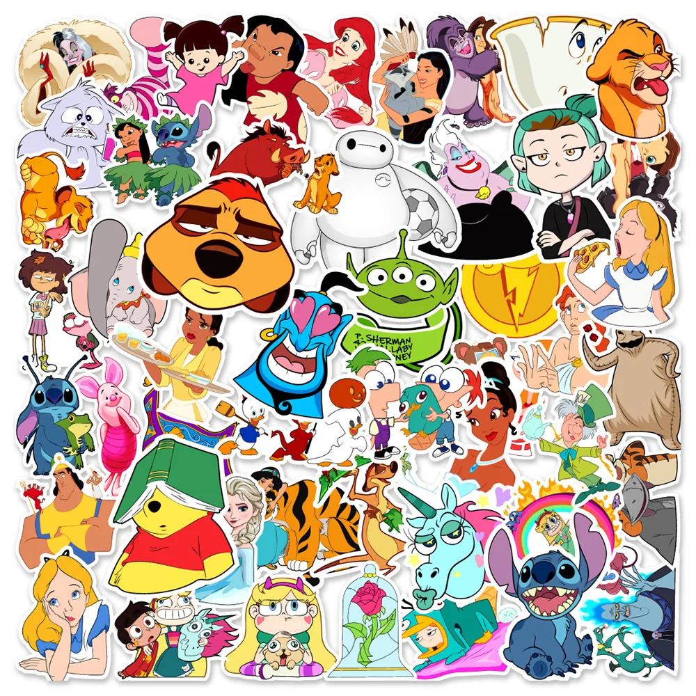 10/30/50pcs Disney Classic Mix Cartoon Anime Stickers Decals Kids Toy DIY Laptop Guitar Phone Luggage Car Cute Graffiti Sticker