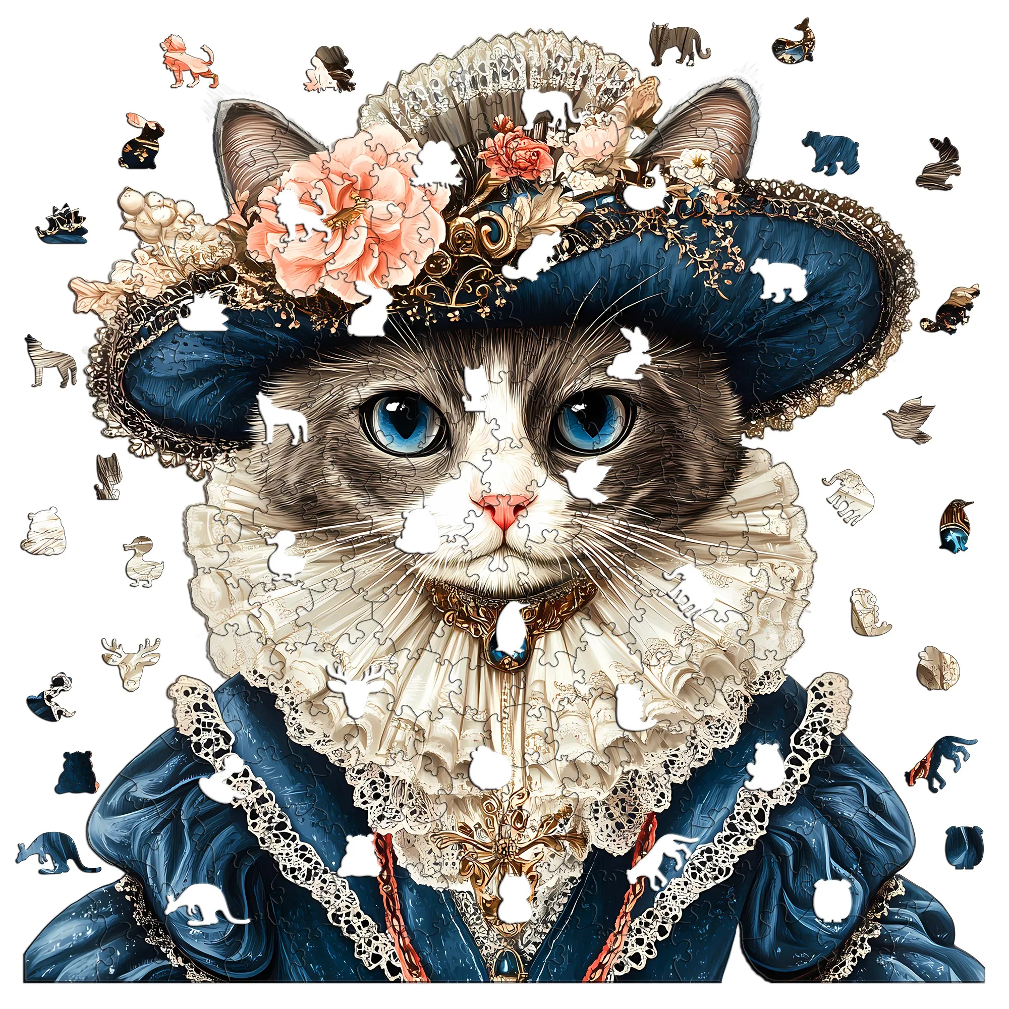 Cat Theme Wooden Jigsaw Puzzle Wooden Decor Painting Christmas and Halloween Gift Toy For Teen And Kid