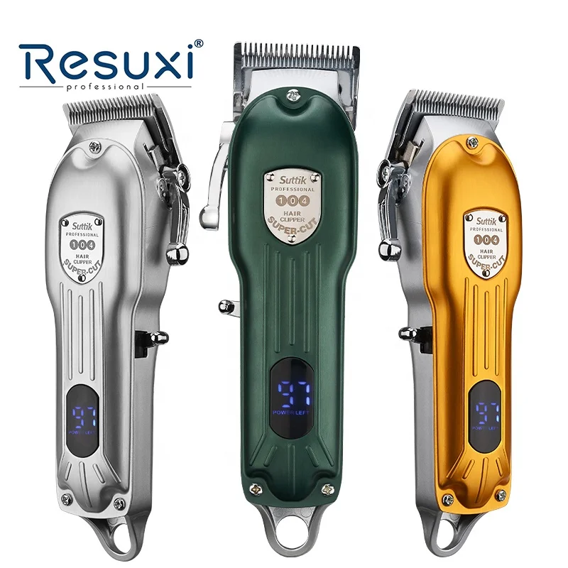 

Resuxi JM-104 Wholesale Gold Cutting Machines Machine Head Electric Barber Professional Hair Clippers for Men Cordless
