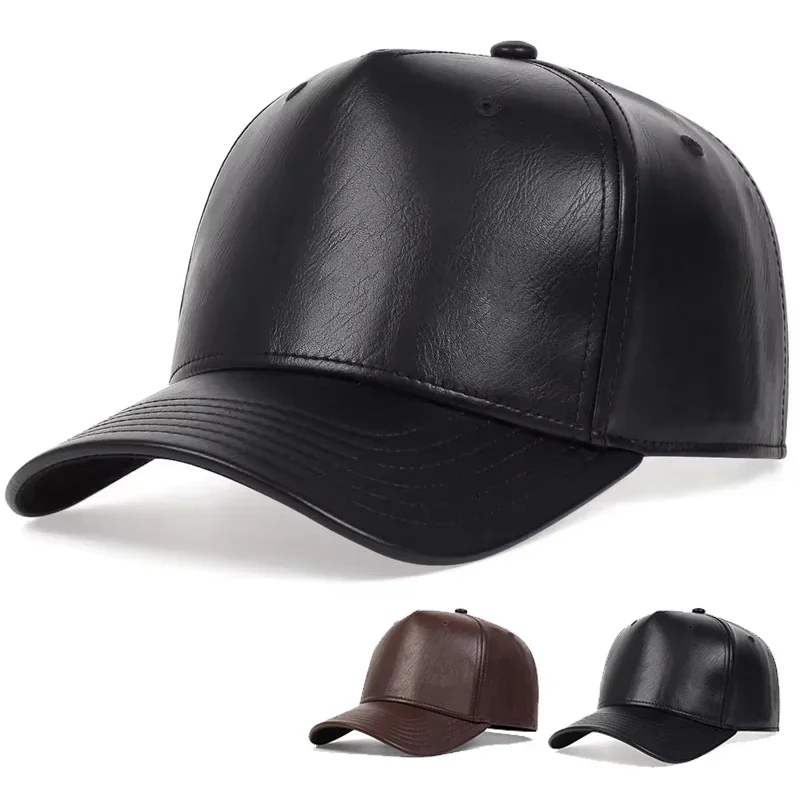 Unisex Solid Color Light Plate Leather Baseball Caps Spring Autumn Outdoor Sunscreen Hat Adjustable Casual Trucker Hats
