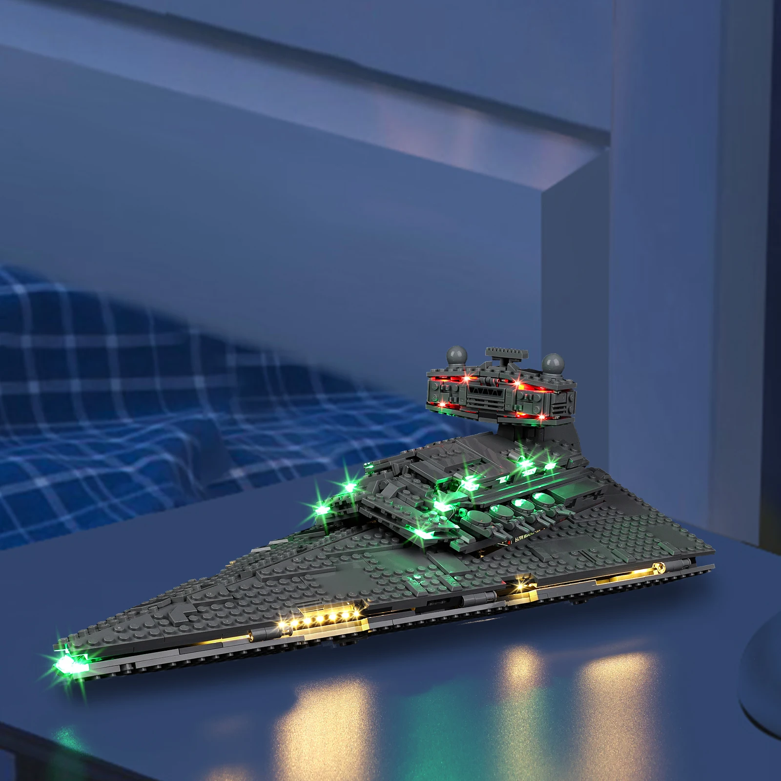 مجموعة إضاءة LED مناسبة لهدية الإضاءة LEGO Imperial Star Destroyer 75394 (باستثناء مكعبات البناء)
