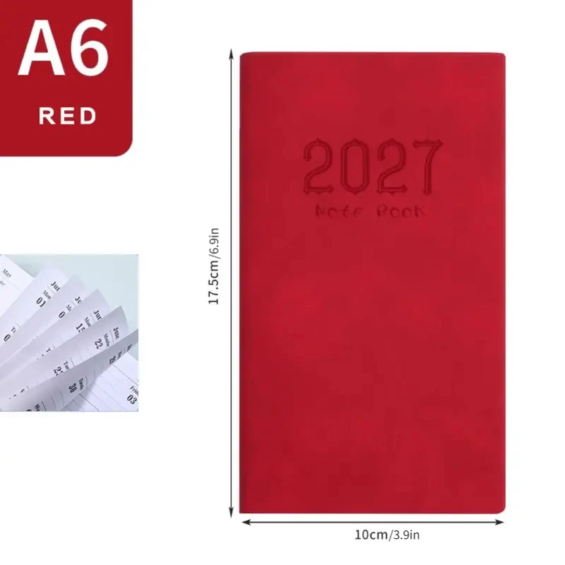 Pocket Design A6 Planner Notebook Portable Lightweight Premium Thick Paper 2027 Schedule Book Smooth Writing Surface
