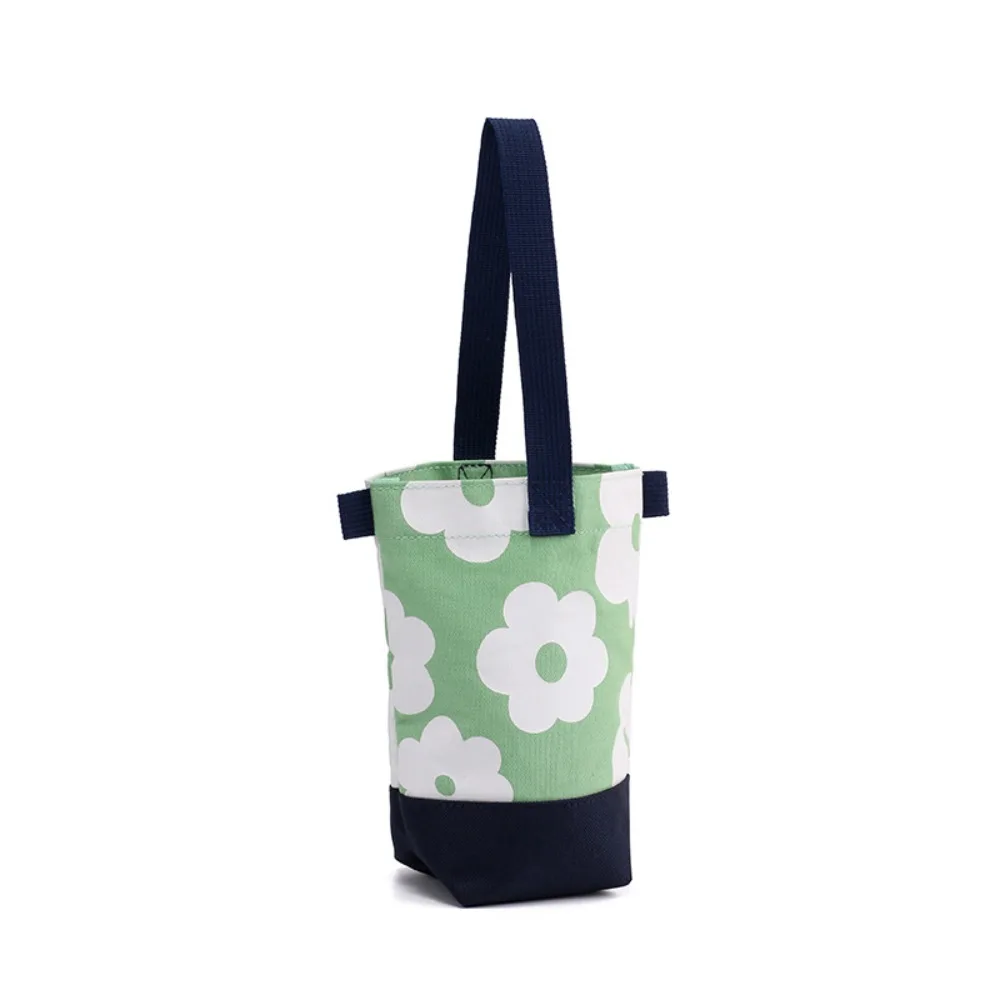

Cute Outdoor Canvas Cup Bag Water Bottle Holder Printed Water Bottle Cover Korean Style Glasses Storage Crossbody Bag Outdoor