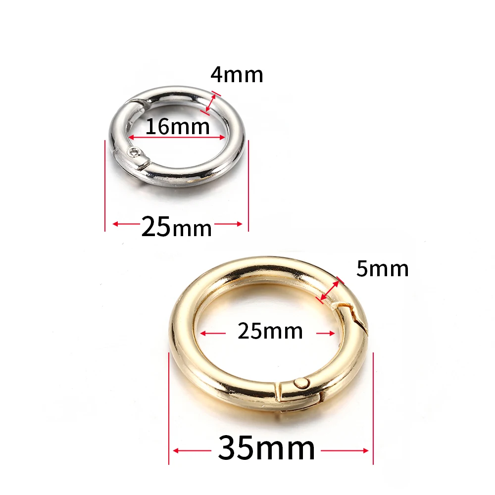 5pcs Metal O Ring Spring Clasps for DIY Jewelry Making